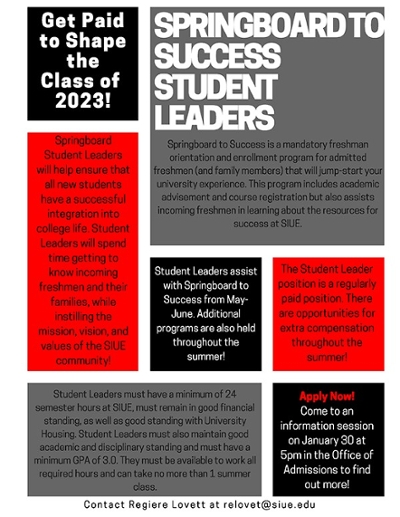 Springboard Student Leader Applications 